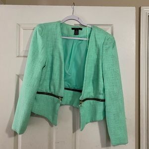 Mint Green Tweed Blazer